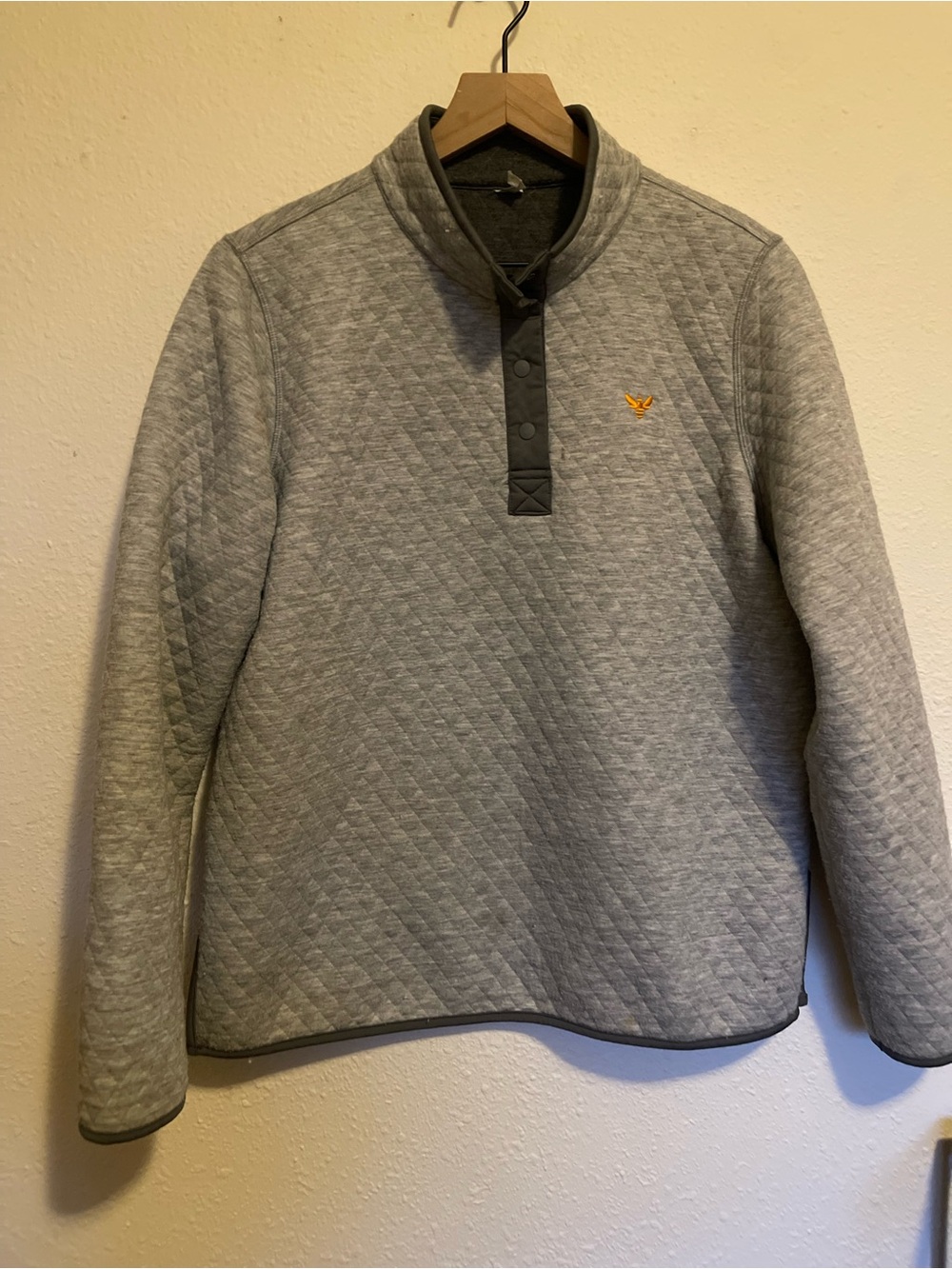 Marine Layer Quilted Gray Pullover Sweatshirt Size Large‎